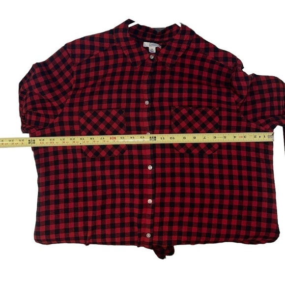 Croft & Barrow Plaid, long sleeve women’s shirt. Size XXL EUC- worn 1x - Picture 8 of 9